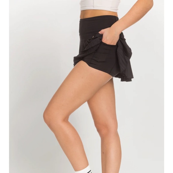 GOLD HINGE Skirts Gold Hinge Black Pleated Tennis Skirt Poshmark